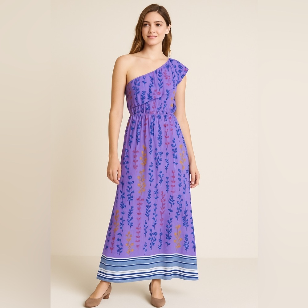 NEW • Tucker NYC • One Shoulder Maxi Dress Purple